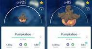 The drastic size difference between Pumpkaboo forms (Image via Niantic)